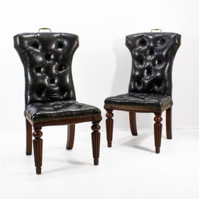 Pair Ralph Lauren TELFORD Leather Chairs