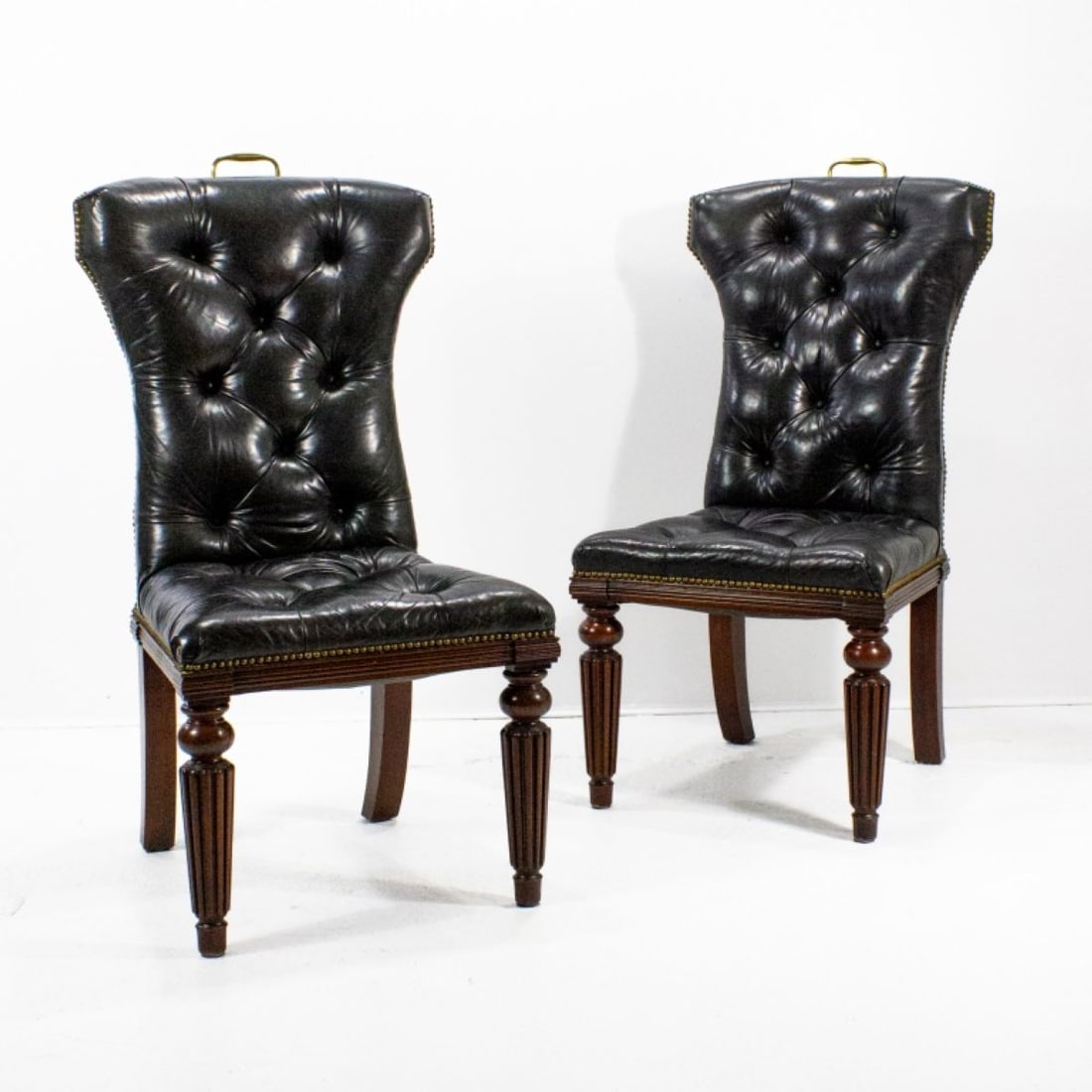 Pair Ralph Lauren TELFORD Leather Chairs (1 of 9)