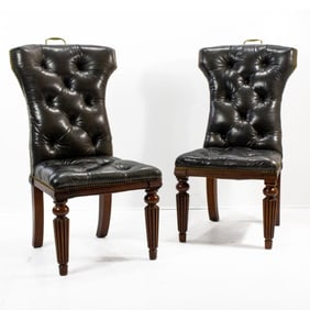 Pair Ralph Lauren TELFORD Leather Chairs