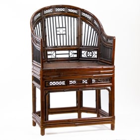 Vintage Brighton Pavilion Style Bamboo Chair