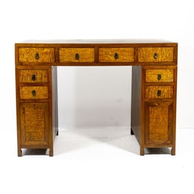 Antique Chinese Hongmu & Elm Partner's Desk