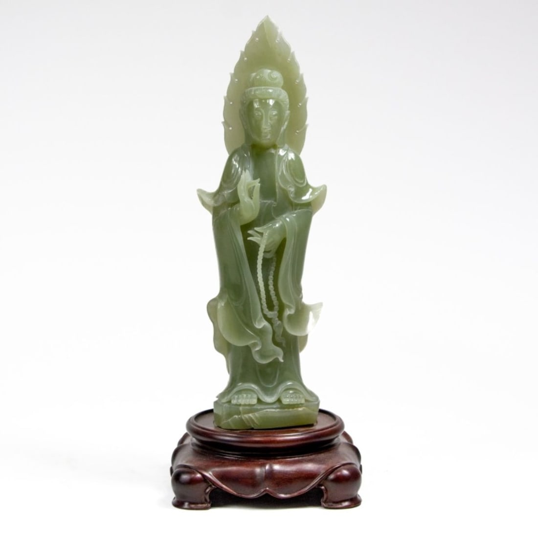 Chinese Carved Jade/Hardstone Guanyin Statue (1 of 6)