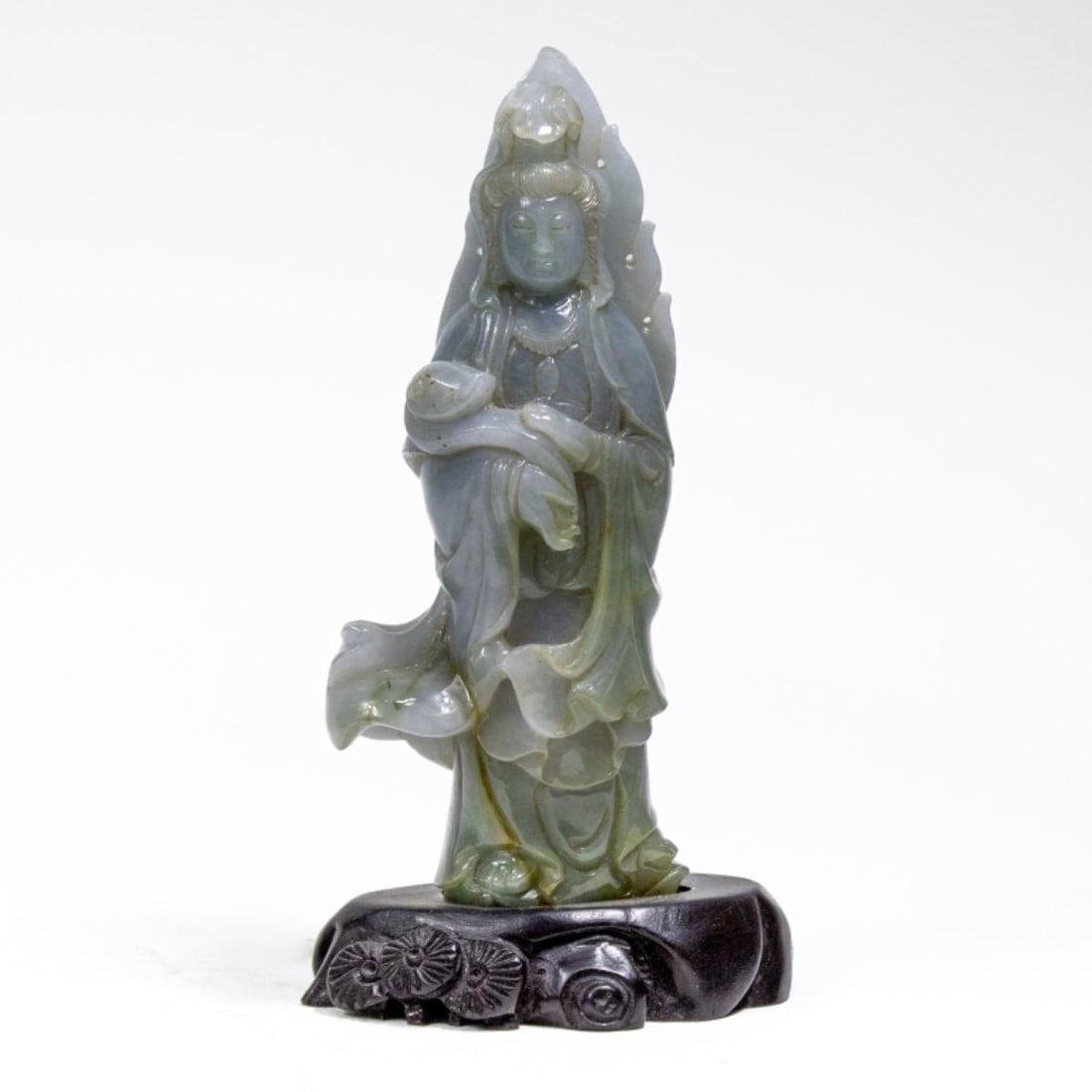 Chinese Carved Jade/Hardstone Guanyin Statue (1 of 6)
