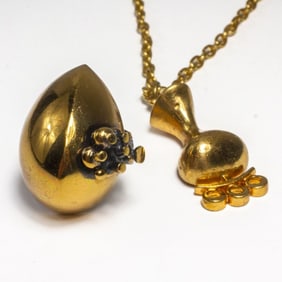 Jorma Laine Finland Bronze Pendant & Ring 1970s