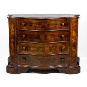 Italian Burl Chest of Drawers / Dresser