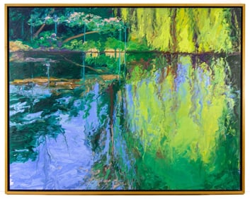 Diane Burko "Saule Pleureur Mai" Oil on Paper, '90