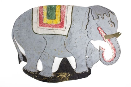 Indonesian Bali Leather Elephant Shadow Puppet