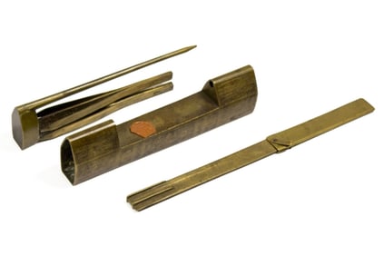 Antique Chinese Brass Chest Lock & Key