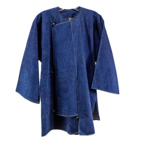 Vintage Chinese Denim Buttoned Robe Jacket