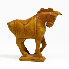 Vintage Chinese Soapstone Tang Horse Statue