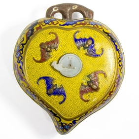 Antique Chinese Peach Form Cloisonne Box