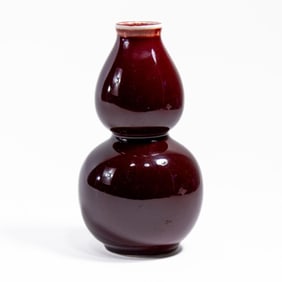 Chinese Porcelain Oxblood Double Gourd Vase