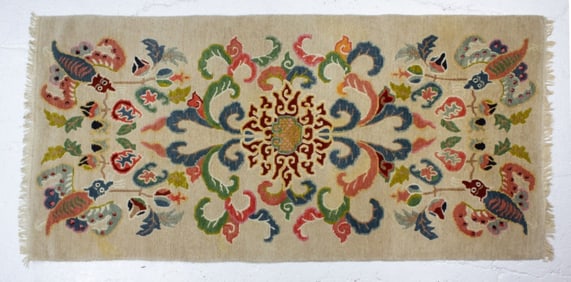 Chinese-Tibetan Bats & Lotus Wool Rug