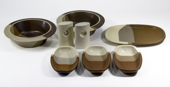 Pair Fabrik Agate Pass Bowls / Platter / Shakers