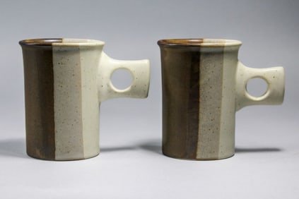 Pair Fabrik Agate Pass Stoneware Tall Cups / Mugs
