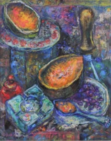 Byron Randall Still Life with Melons Oil on Canvas