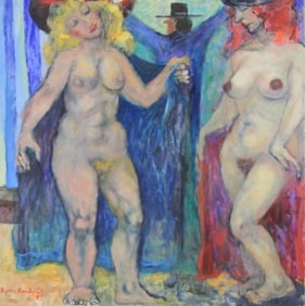 Byron Randall "Two Nudes" Oil on Canvas