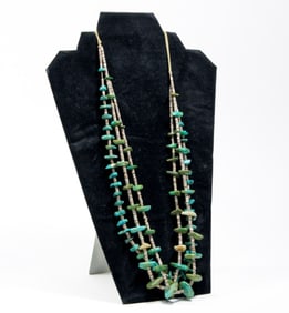 Vintage Navajo Turquoise & Heshi Bead Necklace