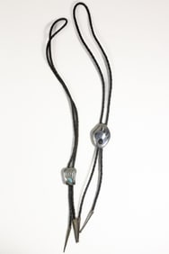 Two Navajo Silver Bear Paw Bolo Ties / Bennett