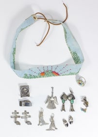 Vintage Native American Silver Jewelry / Headband