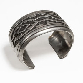 Thomas Singer Navajo Silver Cuff Bracelet