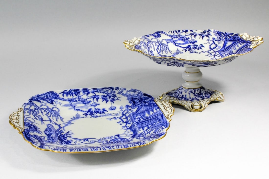 Royal Crown Derby Mikado Blue Compote & Plate (1 of 10)