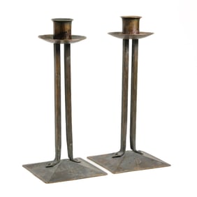 Roycroft Copper Princess Candlesticks