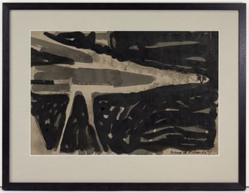 Leonard Maurer "Long Bird" Ink on Paper, 1957