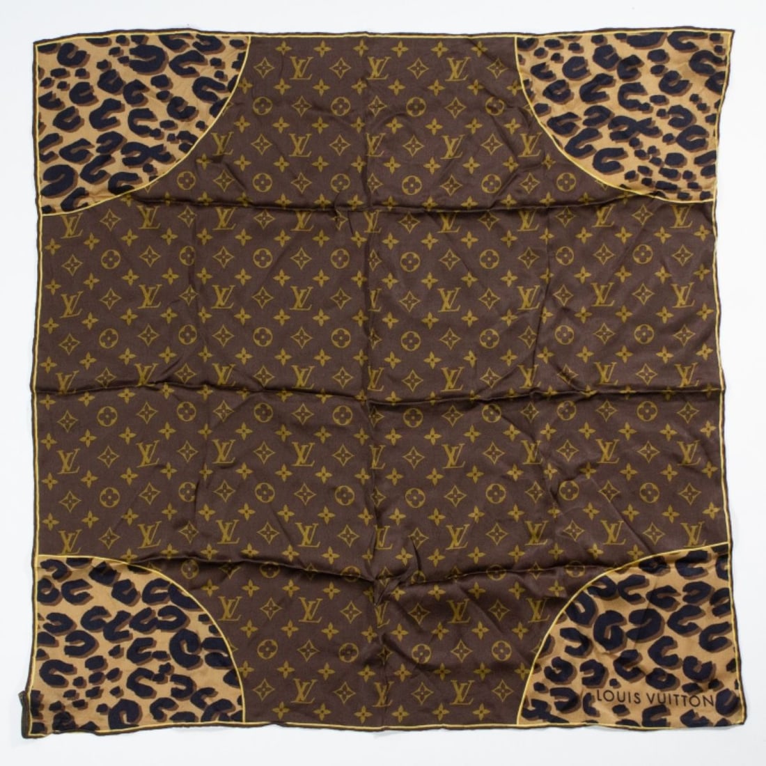 Louis Vuitton Monogram Leopard Small Scarf (1 of 4)