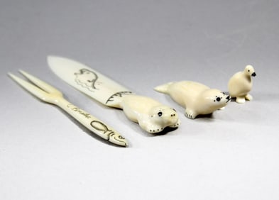 Vintage Inuit Carvings / Charles Penatac