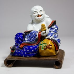 Chinese Porcelain Dehua Moulded Hotei Figure
