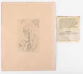 Pierre Bonnard "Jeune Fille Lisant" Etching