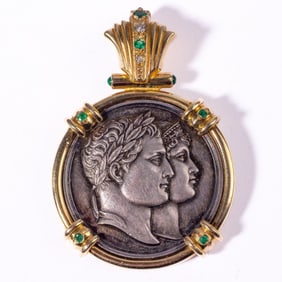 1810 Napoleon Wedding Medal & 14k Gold Pendant