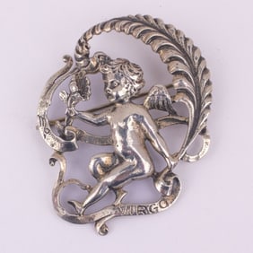 Cini Sterling Cherub Virgo Pin