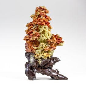 Chinese Carved Soapstone Three Friends of Winter