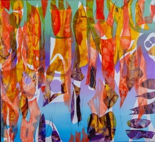 Camille Patha (WA) "Orange Equinox" Acrylic, 2016