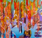 Camille Patha (WA) "Orange Equinox" Acrylic, 2016