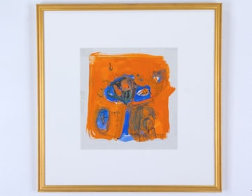 Camille Patha (WA) "Tall Orange and Blue Study"