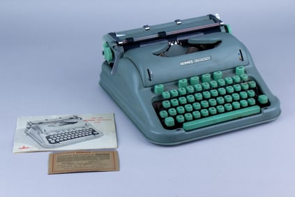 Vintage Hermes 3000 Seafoam Green Typewriter