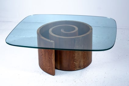 Vladimir Kagan Snail Walnut Coffee Table