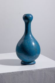 Chinese Robins Egg Garlic Bulb Vase Qianlong Mark