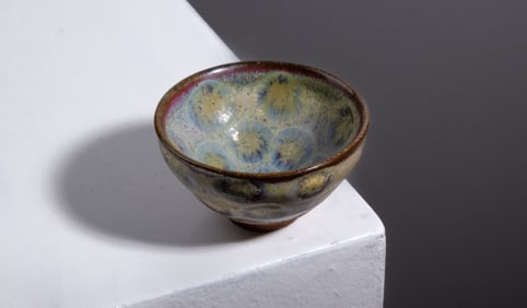 Chinese Variant Glaze Honeycomb Temmoku Bowl
