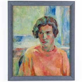 "Portrait of a Young Woman" Painting Signed Earle