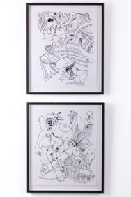 Jacques Roch Pair Abstract Original Art