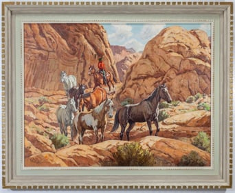 Paul Salisbury "Navajo Horses" Oil on Canvas