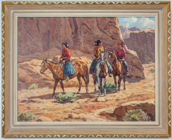 Paul Salisbury "Navajo Riders" Oil on Canvas