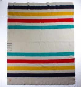 Vintage Hudson's Bay Four Point Wool Blanket