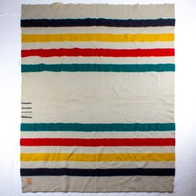 Vintage Hudson's Bay Four Point Wool Blanket