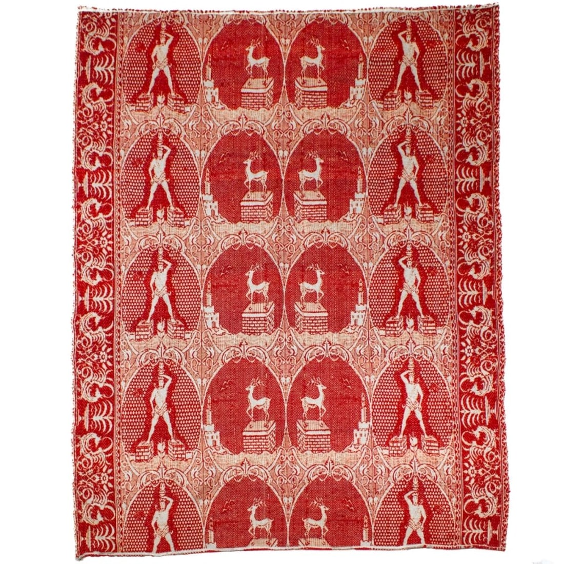 Early 19th Century Overshot Figural Coverlet (1 of 9)