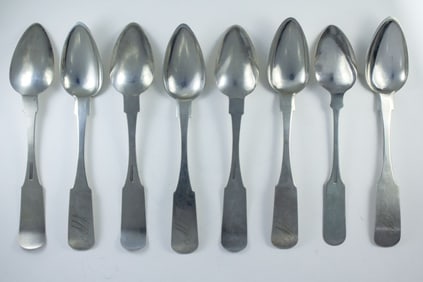 8 19th c Coin Silver Spoons Goodwin Hartford CT